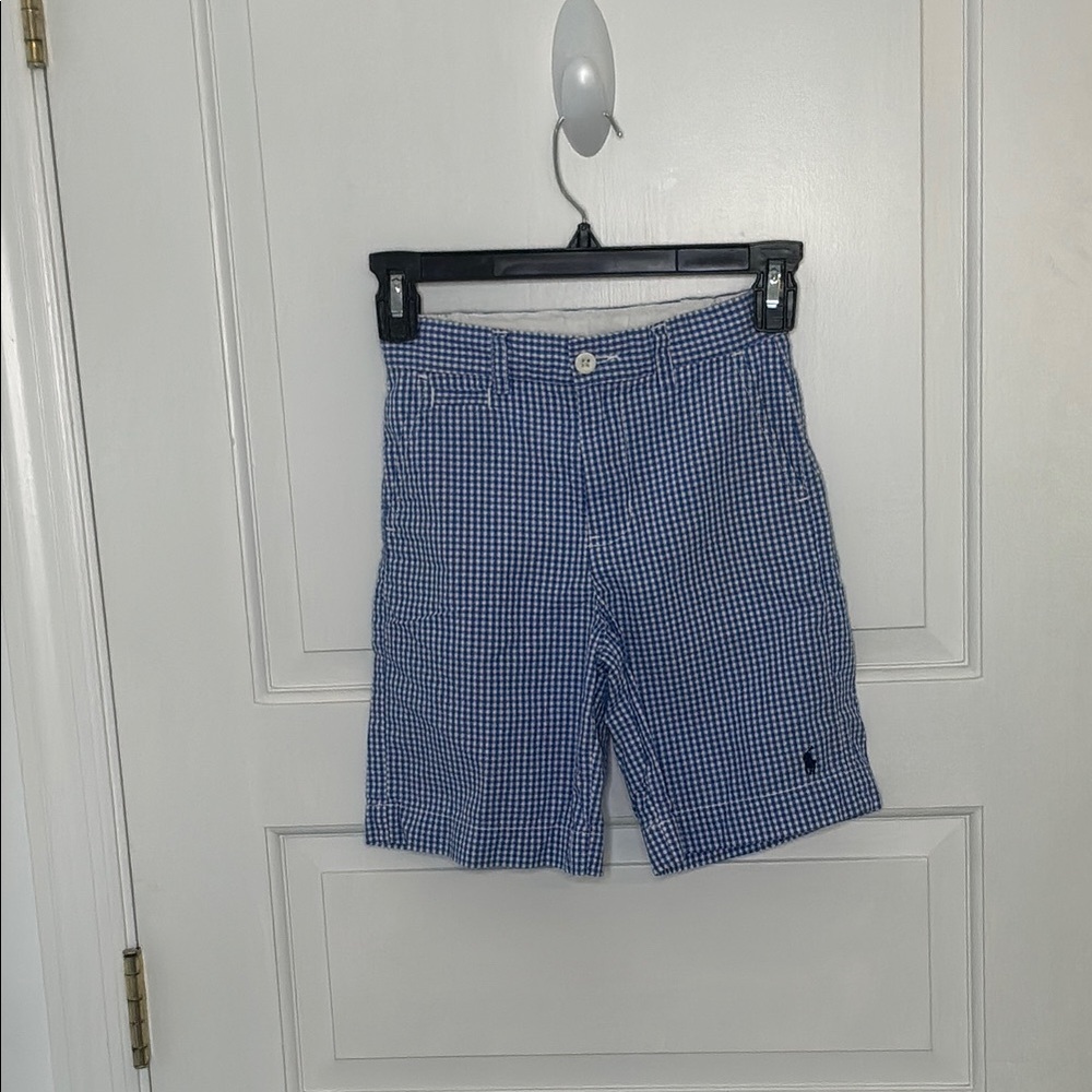 Boys Blue Checkered Shorts